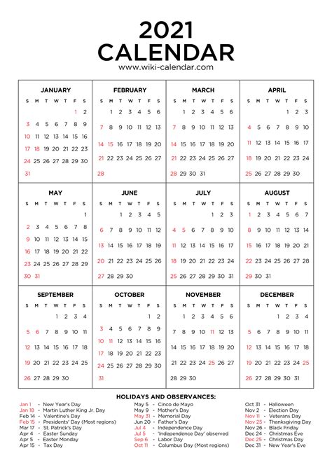 Summer Calendar 2021 Printable